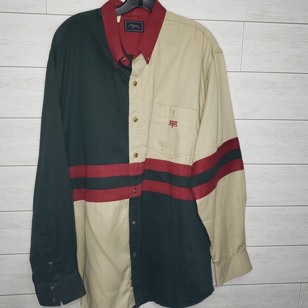 VTG Roper Colorblock Shirt Western Wear XL